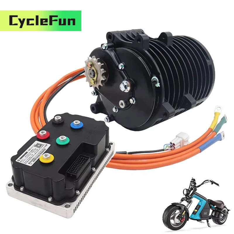 

QS138 3 кВт двигатель среднего привода V3 70H с внутренними редукторами 1:2,35 и контроллером FarDriver ND72530 для электрических мотоциклов