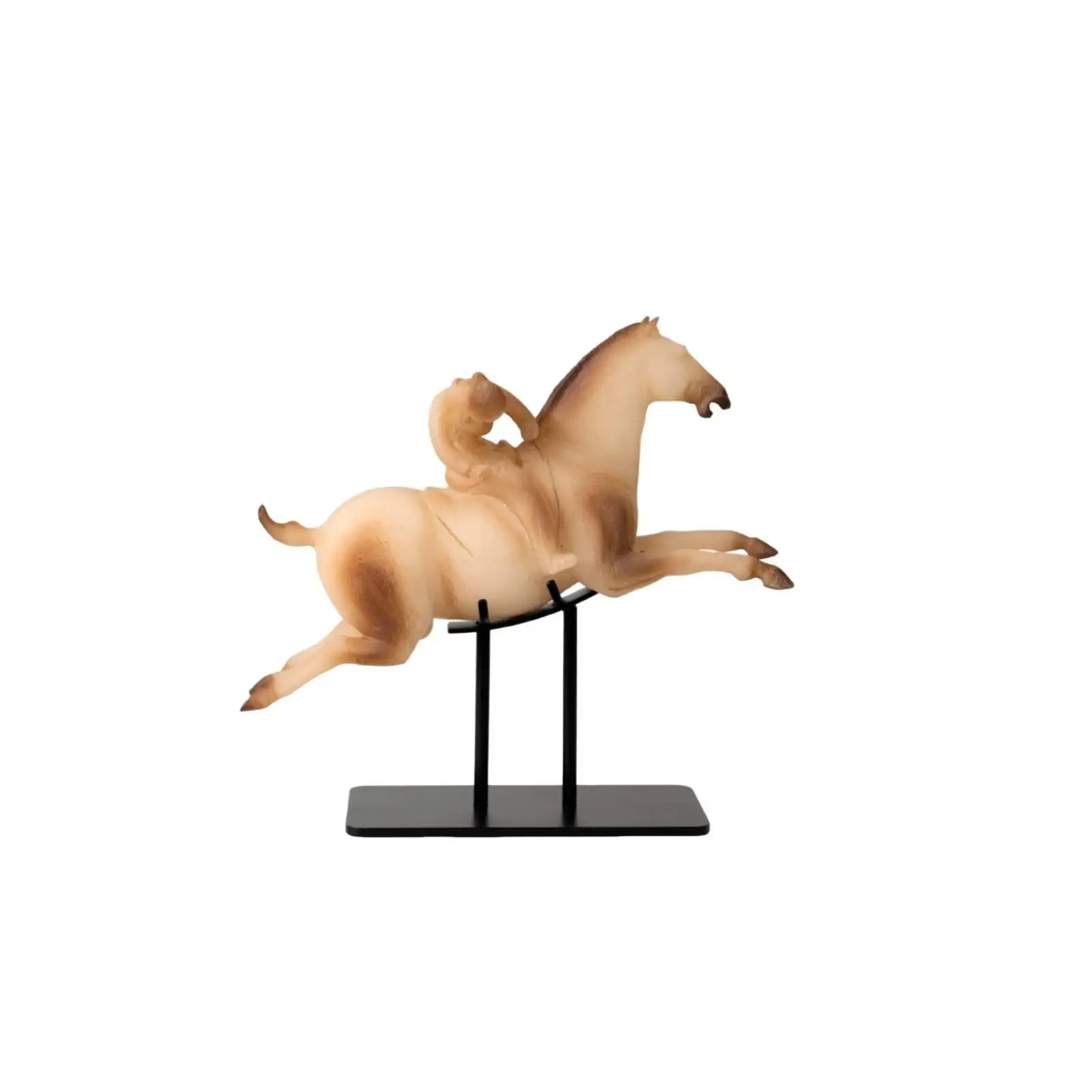 Polo Player on Horse Substantial Resin Statue Timeless for Office, Decorators
