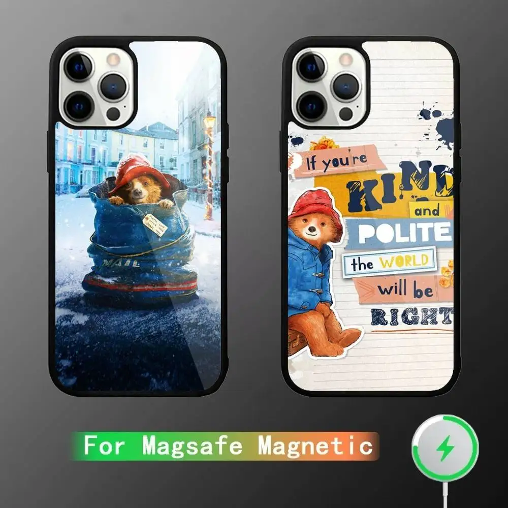 

Cute P-Paddington Bear Phone Case For iPhone 16,15,14,13,12,11,Pro,Max,Plus,Mini,SE New Magsafe Magnetic Wireless Charging