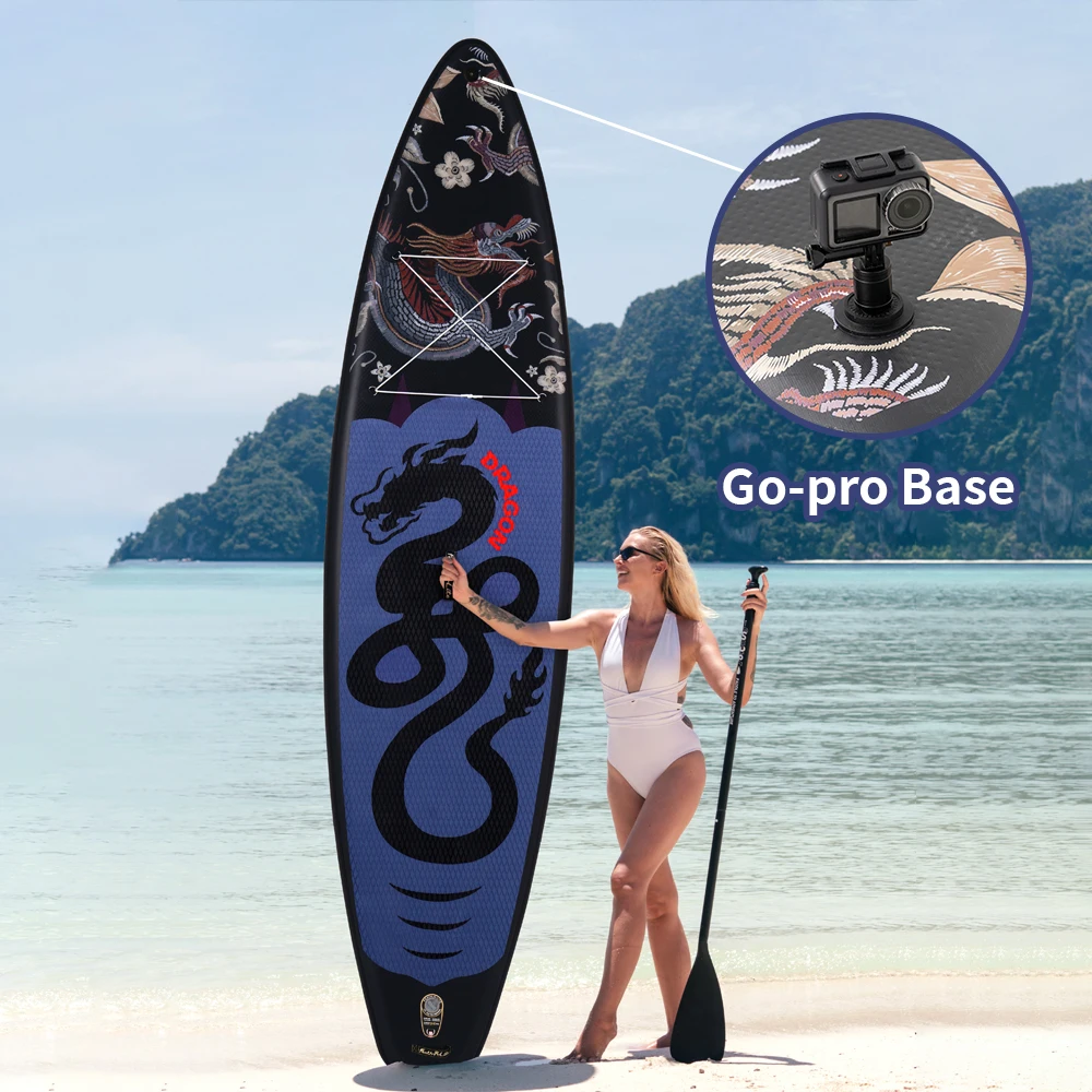 Funwater SUPFR17U Ultraleichtes Aufblasbares Paddleboard 350*84*15 für Erwachsene, Wasser-Yoga, Angeln, Reisen, Surfen, Rutschfestes Paddleboard – Detail 3