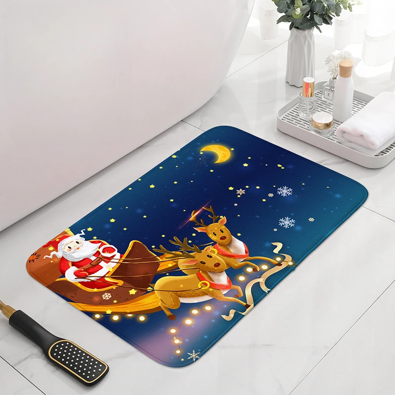 Christmas theme series floor mats home decoration non-slip carpets living room bedroom bathroom doorway  door 