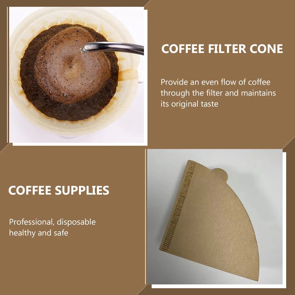 

100pcs Coffee Filters Paper V shaped Premium Quality for Espresso Maker Percolators Cone Filter Coffee Supplies