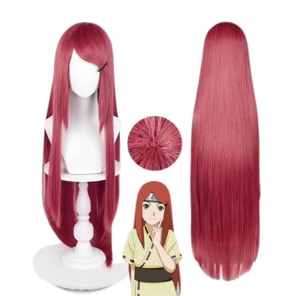 شعر مستعار كوشينا اوزوماكي التنكري مع تقنية شبكة الورد ولون مخصص |   محاكاة فروة الرأس عالية الوضوح