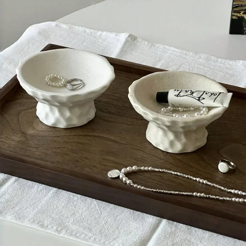 Hand Pinched Ceramic Jewelry Box Entrance Tabletop Storage Decorative Tray Ring Necklace Organizer Incense Holder Burner Home