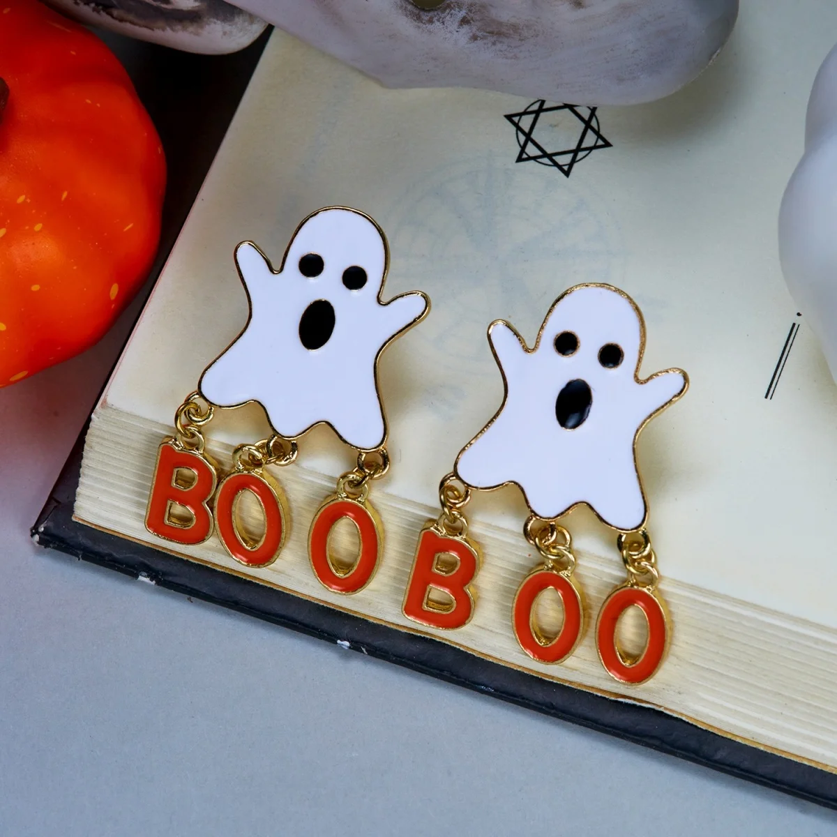 Halloween Star Lovely Antler Ghost Dangle Ohrringe für Damen und Herren, Gothic Cosplay Emaille BOO Ghost Drop Ohrringe Party Schmuck – Detail 21