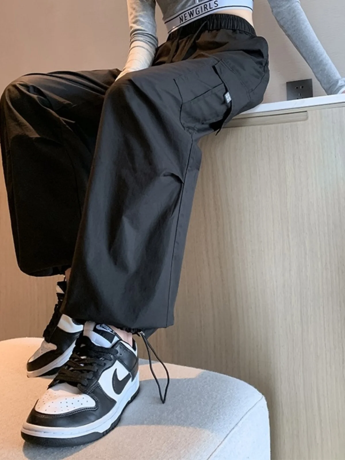 

Брюки для рабочей одежды American Sle для мужчин и женщин, летние повседневные спортивные штаны-шаровары, модные брендовые прямые брюки с манжетами, солдатские штурмовые брюки...