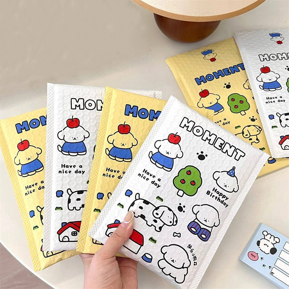 5.9x7.9inch Small Bubble Bags Cartoon Dog Print Bubble Envelopes Jewelry Packaging Bubble Mailers Padded Shipping Envelope 50Pcs