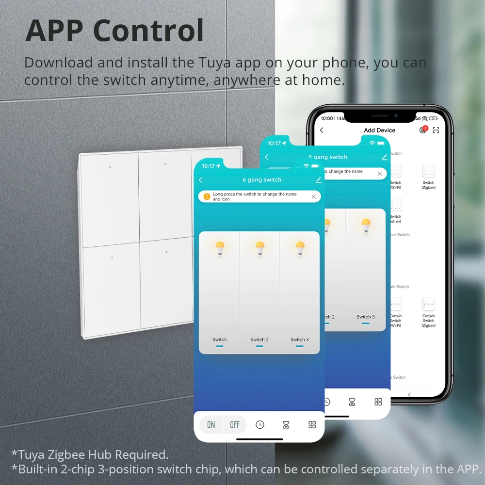 Zemismart Tuya Zigbee 6 Băng Đảng Đẩy Đèn Công Tắc 4X4 Với Trung Lập Interruptor Alexa Google Home Cuộc Sống Thông Minh homekit Điều Khiển