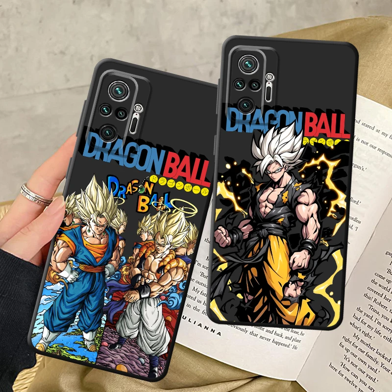 เคสสำหรับ Xiaomi Redmi Note 9 10 11 12 Pro 9S 11s 7 8 12s 13 14 Pro Plus 10S สีดำ เคสโทรศัพท์แบบนิ่ม ลายญี่ปุ่น ดราก้อนบอล ซุน โกคู