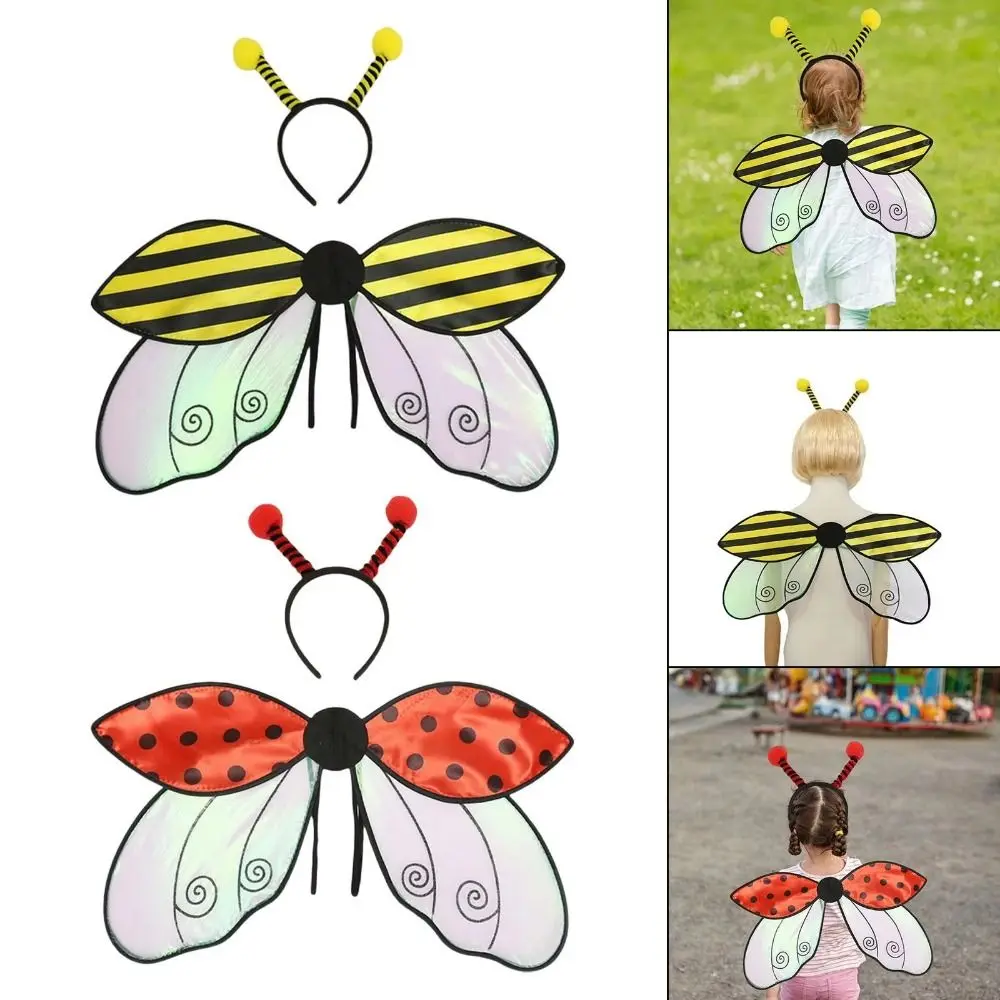 Creative Bugs Cosplay Wings Insect Handmade Craft Kids Party Wings Elastic Straps Sparkle Costume Wings Cosplay Event