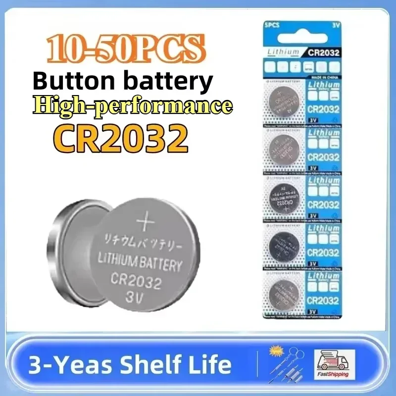 

10-50pcs 3V CR2032 BR2032 ECR2032 LM2032 5004LC Lithium Button Battery Coin Cell Watch Batteries For Toy Clock Remote Control