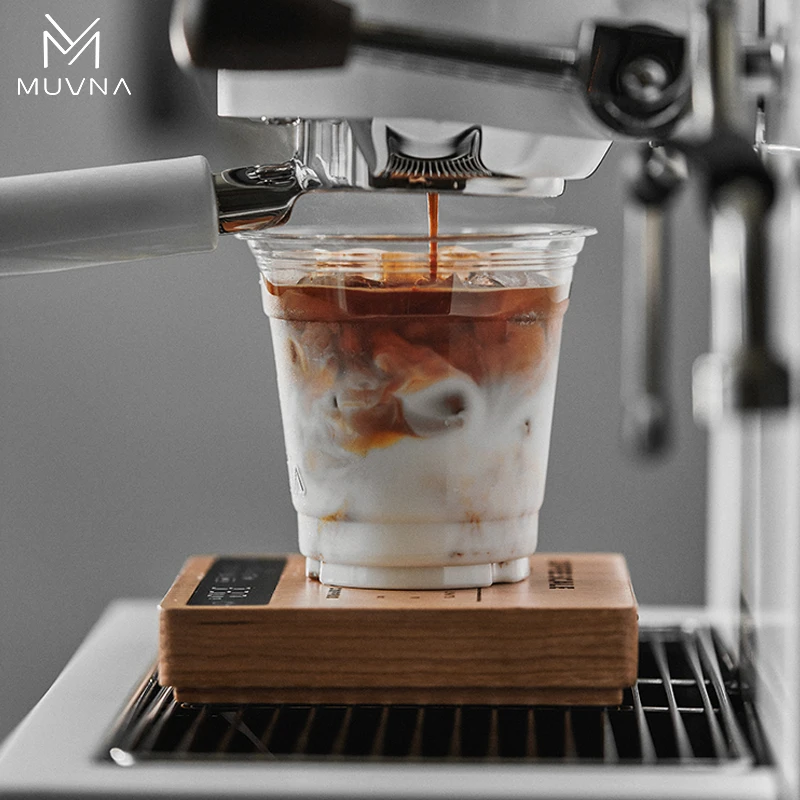 MUVNA Espresso Electronic scale for espresso coffee 0.1/grams of high-precision professional coffee electronic scale/solid wood