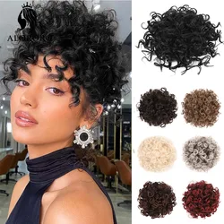 Drawstring Loose Wave Messy Bun Curly Hair Buns Synthetic Tousled Updo Large Clip On Hair Bun Ponytail Extension For Women