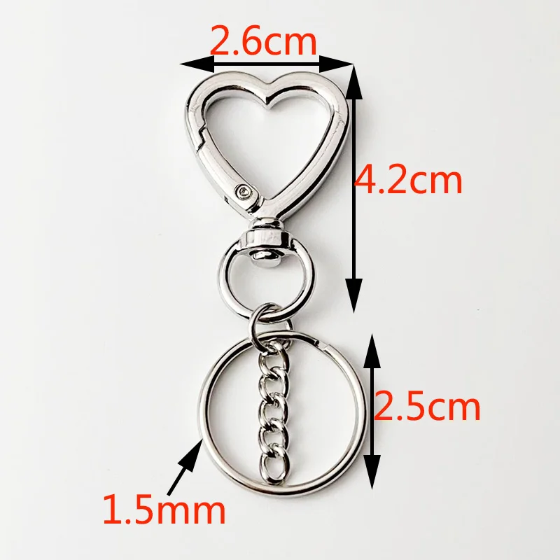6-12Pcs Metall Herzförmigen Verschluss Zink-legierung Liebe Schlüsselbund Haken Schnalle Auswurf Schnalle DIY Tasche Spielzeug anhänger Anschluss Zubehör – Detail 3