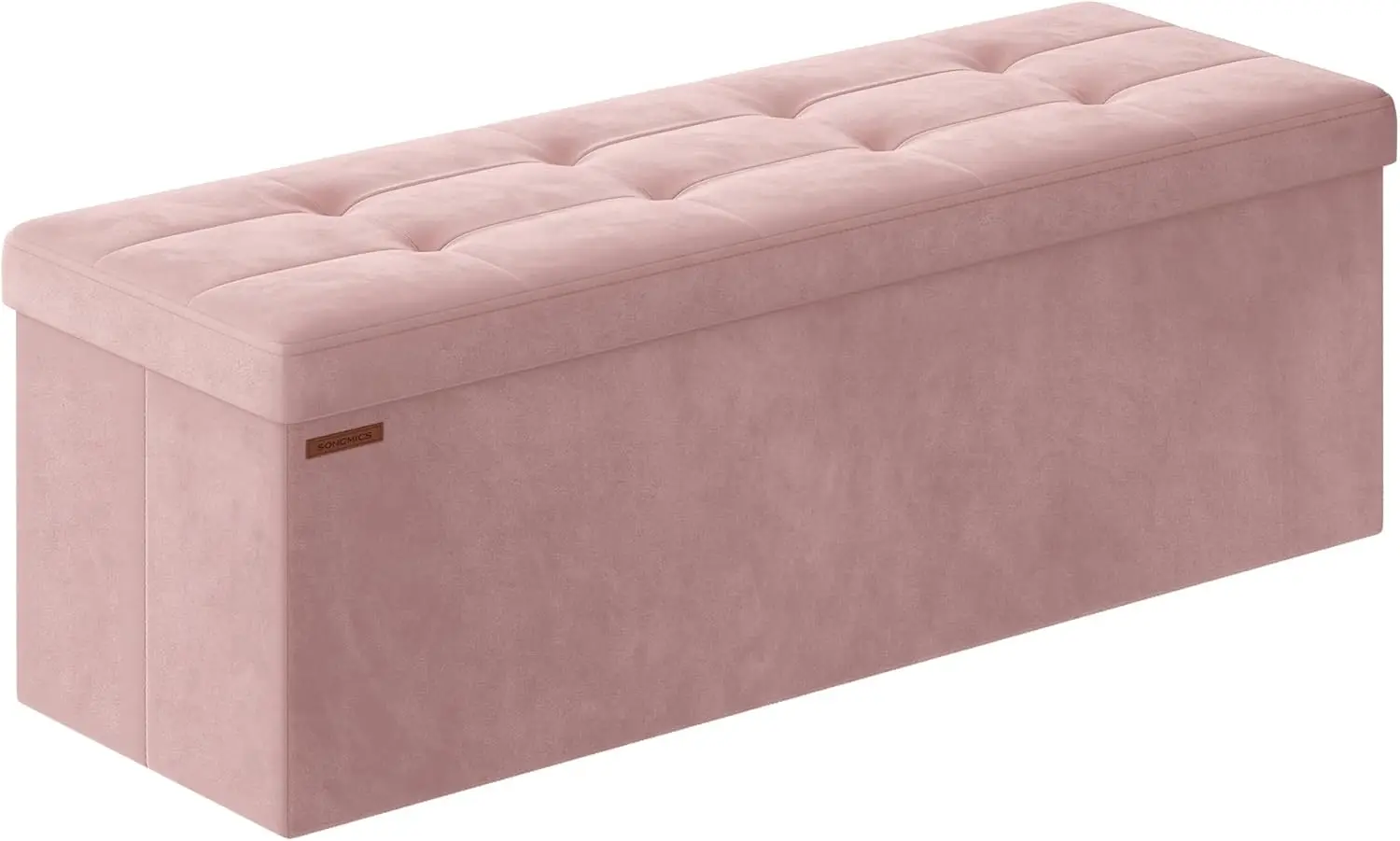 Storage Bench, Foldable Ottoman Foot Rest, 15 x 43 x 15 Inches, End of Bed Bench