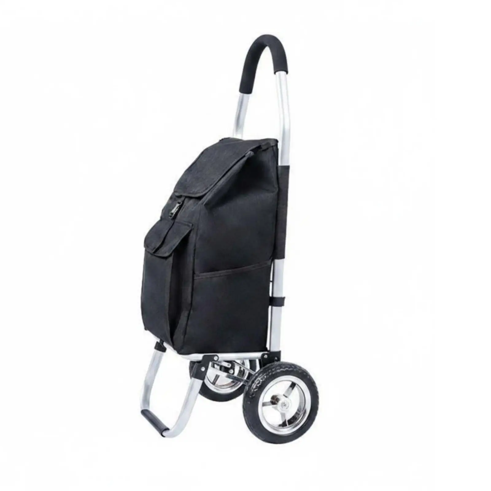 Folding Aluminum Cart Portable Two-wheel Utility Cart Compact Foldable Shopping Trolley Bag for Home Transport and Daily Use
