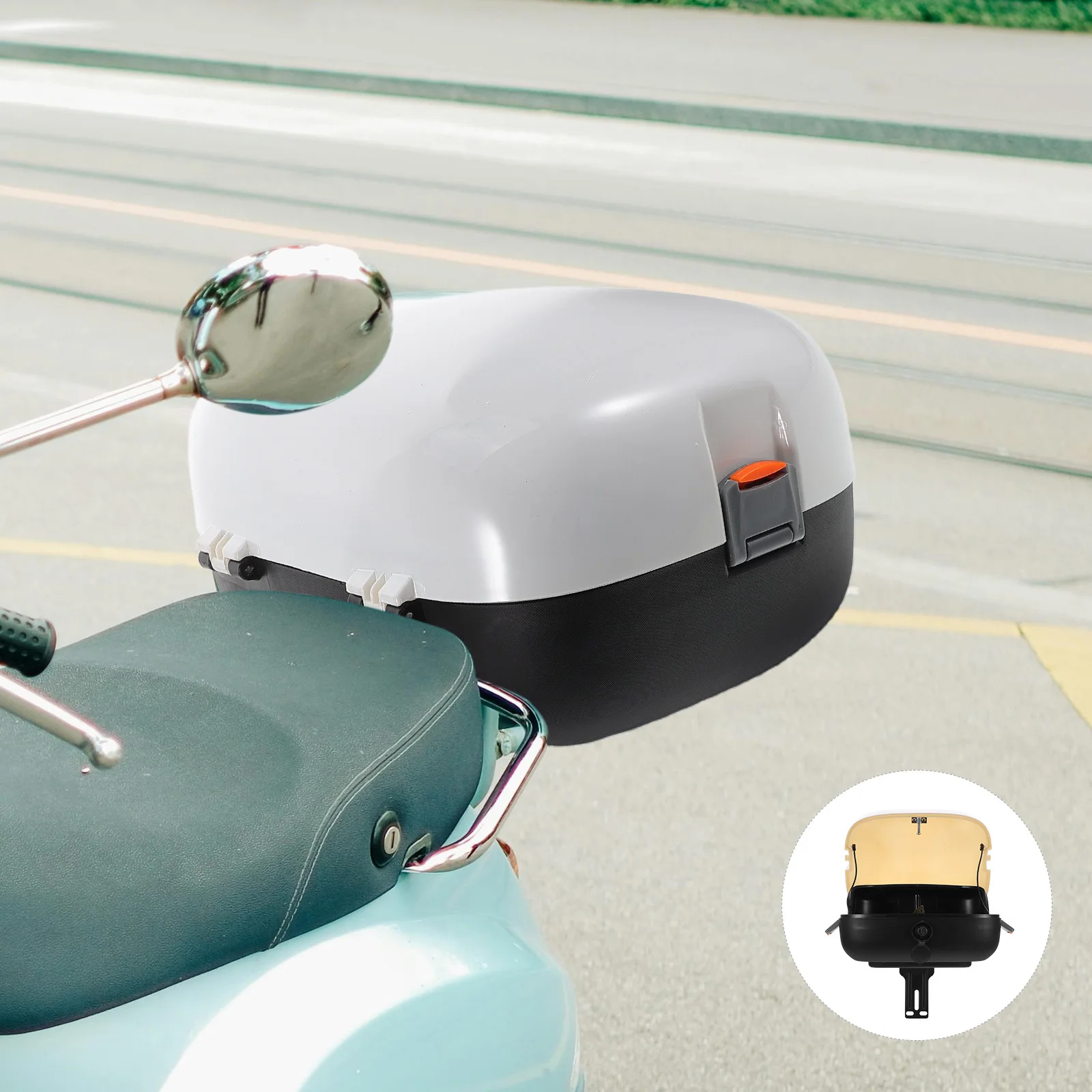 

Universal Electric Bike Tail Box Waterproof Rear Storage Trunk Large Capacity Backrest for Scooter Motorbike Bicycle