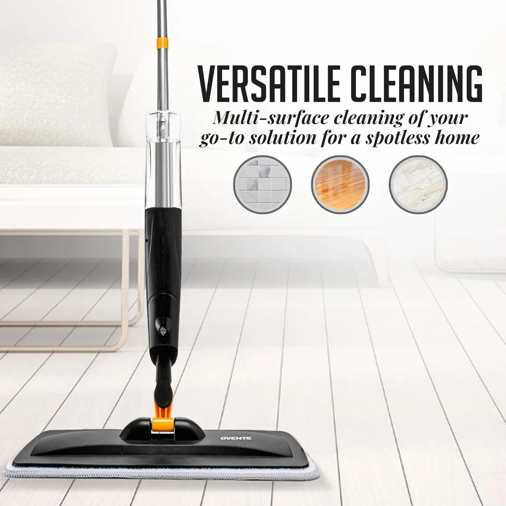 Cordless Spray Mop with 650ml Refillable Bottle Microfiber Pad Multi-Surface Floor Cleaning Effortless Maneuverability and Quick