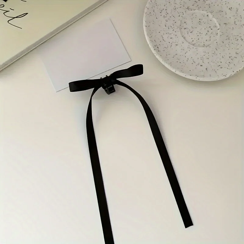 2-teilige Vintage-Haarspangen mit Schleife und Schleife – stilvolles schwarzes geometrisches Design, geeignet für tägliche und festliche Anlässe, Damenmode