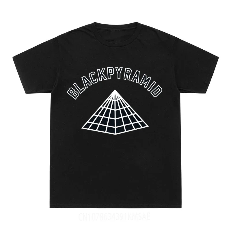 T-Shirt à Manches Courtes et Col Rond pour Homme et Femme, Streetwear en Coton, de Marque, avec Imprimé Pyramide Noire, Marron, Hip Hop, Été