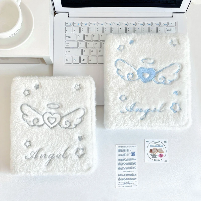 

Плюшевая папка для фотокарточек Angel Love Wings A6 Kpop, фотоальбом Kpop, держатель для карт со звездой, книга для хранения карточек