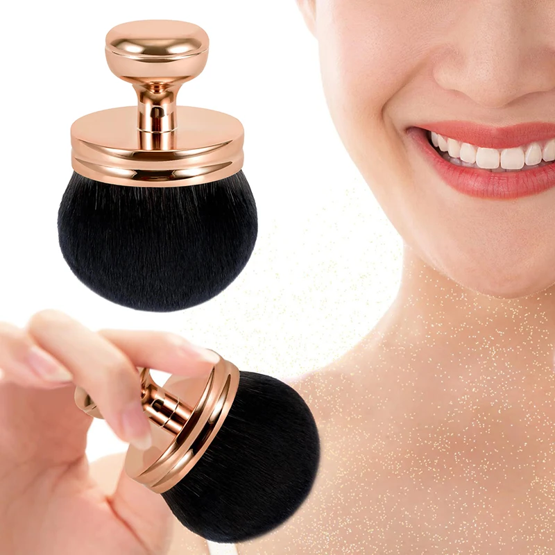 Brosse de maquillage pour le corps Extra Large, cheveux synthétiques doux, brosse Kabuki professionnelle, brosse de fond de teint à large tête pour auto-briquage