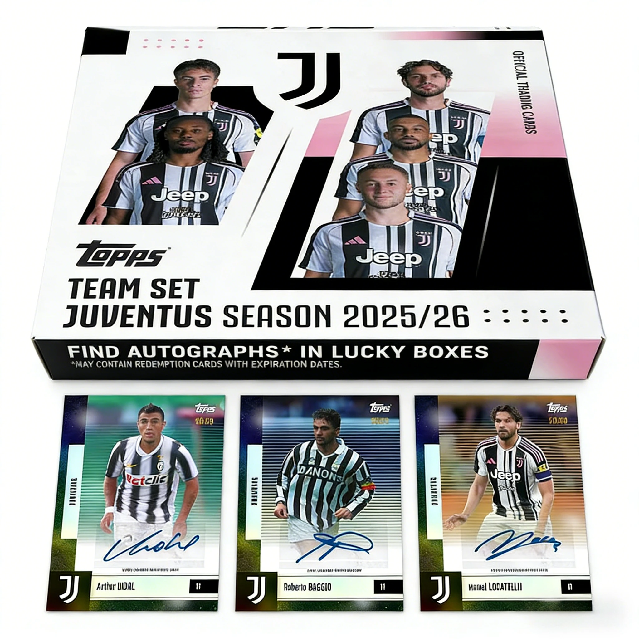 

Коллекционный набор карточек Topps Juventus 2025/26: Официальный набор команды, лимитированная серия с автографами, подарочный футляр, карточки для фанатов UEFA