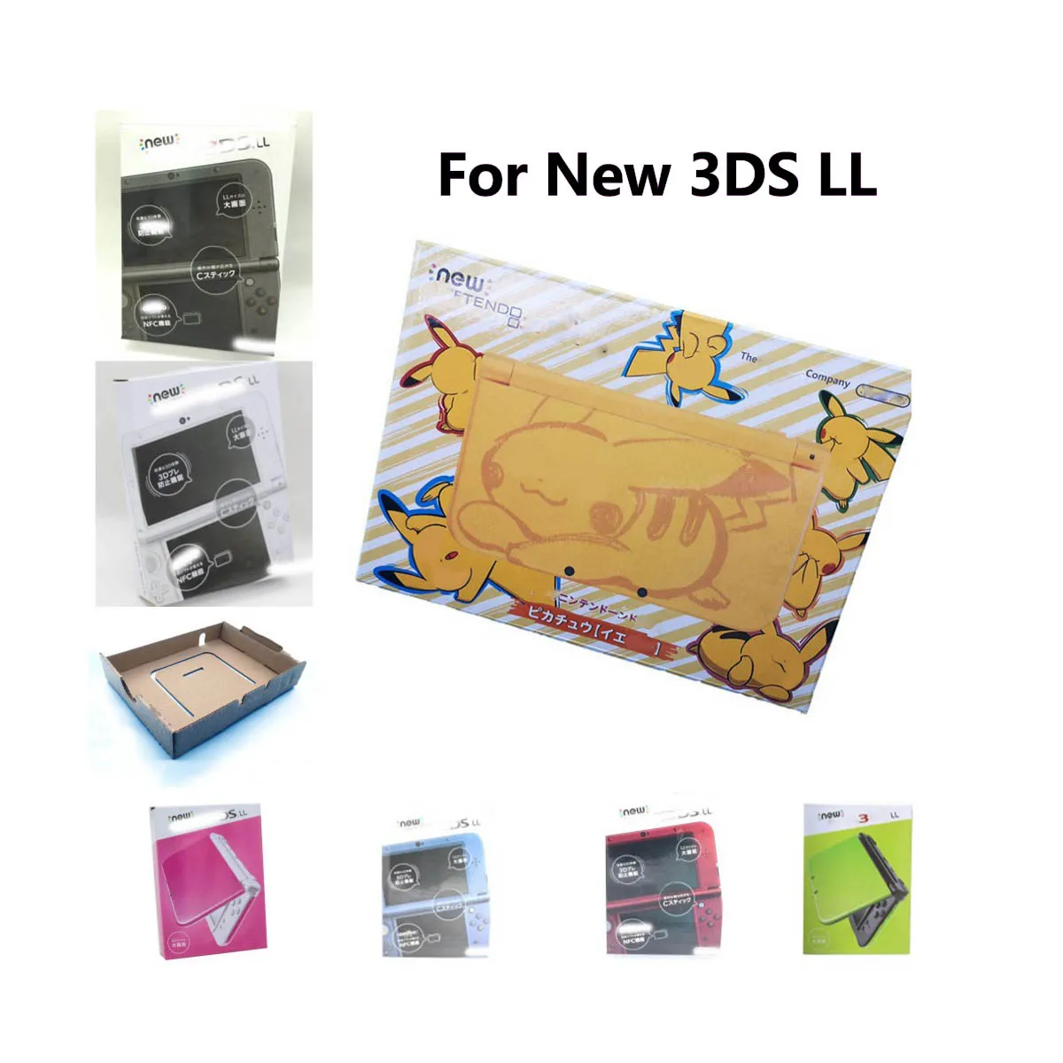 For New 3DS LL Shell Housing Packing Box Carton with Manual and Insert for New 3DS LL Game Console package replacement