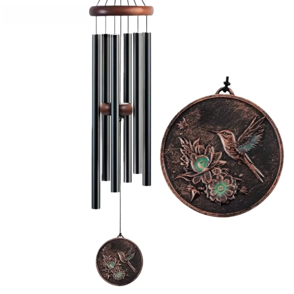 Wind Chimes for Outside, Vintage Hummingbird Deep Tone Wind Chime Outdoor Patio Porch Balcony Decoration, Garden Hanging Decor