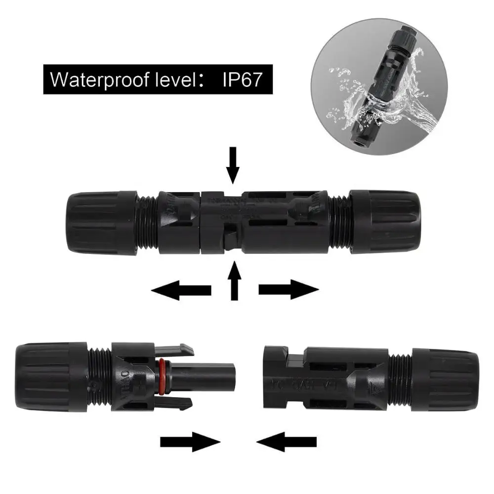 POWMR 10 Paris Solar Connector Male and Female Solar Panel Cable 2.5mm2/4mm2/6mm2 Waterproof