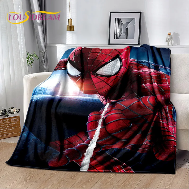 Superhero Marvel Avengers Spider Man Cartoon Soft Flannel Blanket for Beds Bedroom Sofa Picnic,Throw Blanket for Cover Kids Gift