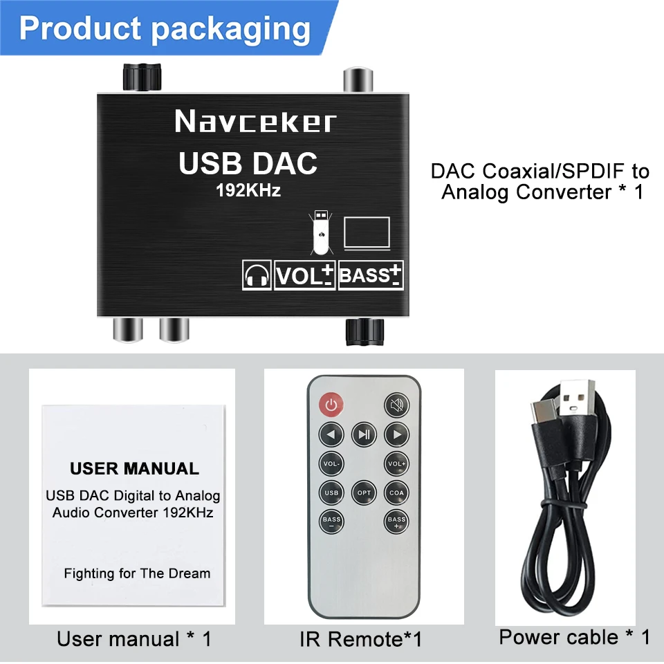 Navceker DAC cyfrowy na analogowy konwerter Audio koncentryczny optyczne włókna SPDIF na RCA 3.5mm Jack Adapter Audio wzmacniacz do PS4 telewizor z