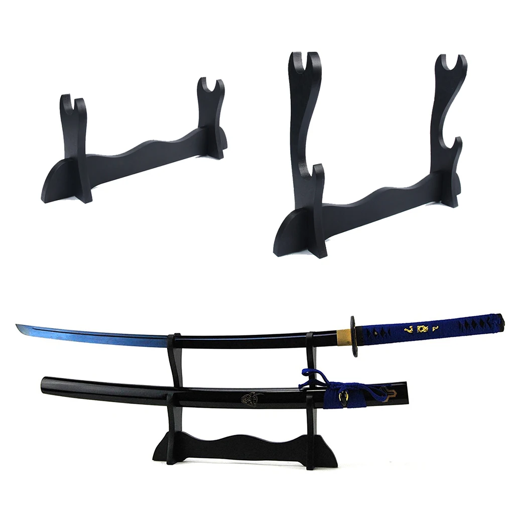 Zwaard Stand Houder Muur - 1 Tot 6 Tier Samurai Katana Display | Zwart Hout Met Hol Patroon