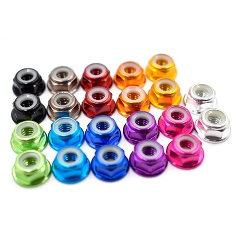 10pcs M2 M3 M4 M5 M6 Aluminum Flange Nylon Lock Nut Nylon Insert Hex Rivet Nut Rivnut Nuts Anodized 11 colors