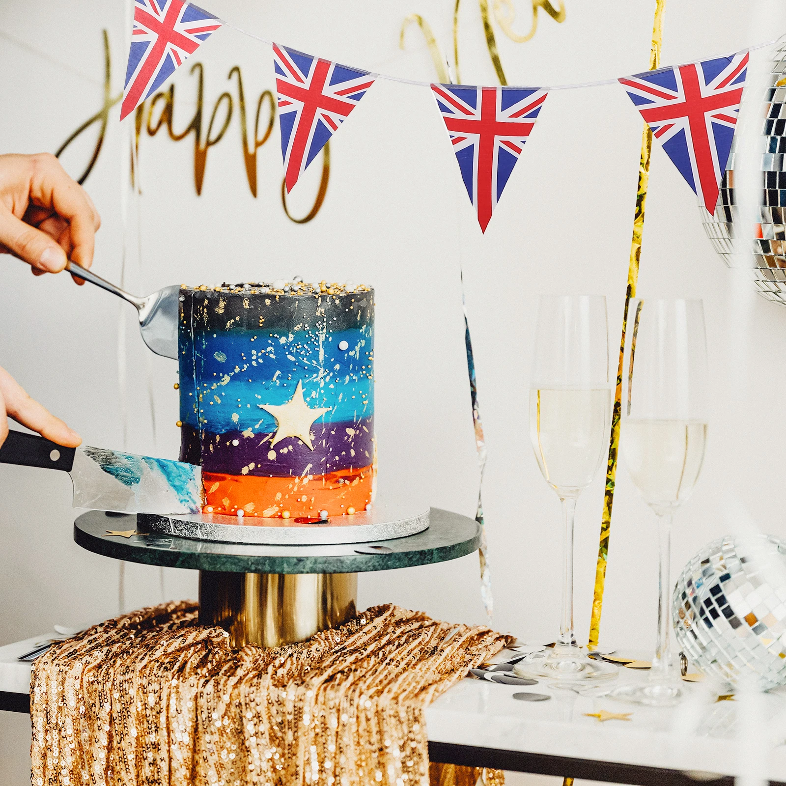 

1 set UK Union Jack Flag Bunting Party Banner Festival Hanging Decorations National Country Pennant British String Decoration