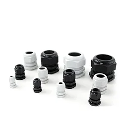IP68 Waterproof Cable Gland Black Plastic Seal Joint Nylon M12/M16/M18/M20/M22/M25/M27/M30 White Waterproof Cable Connector
