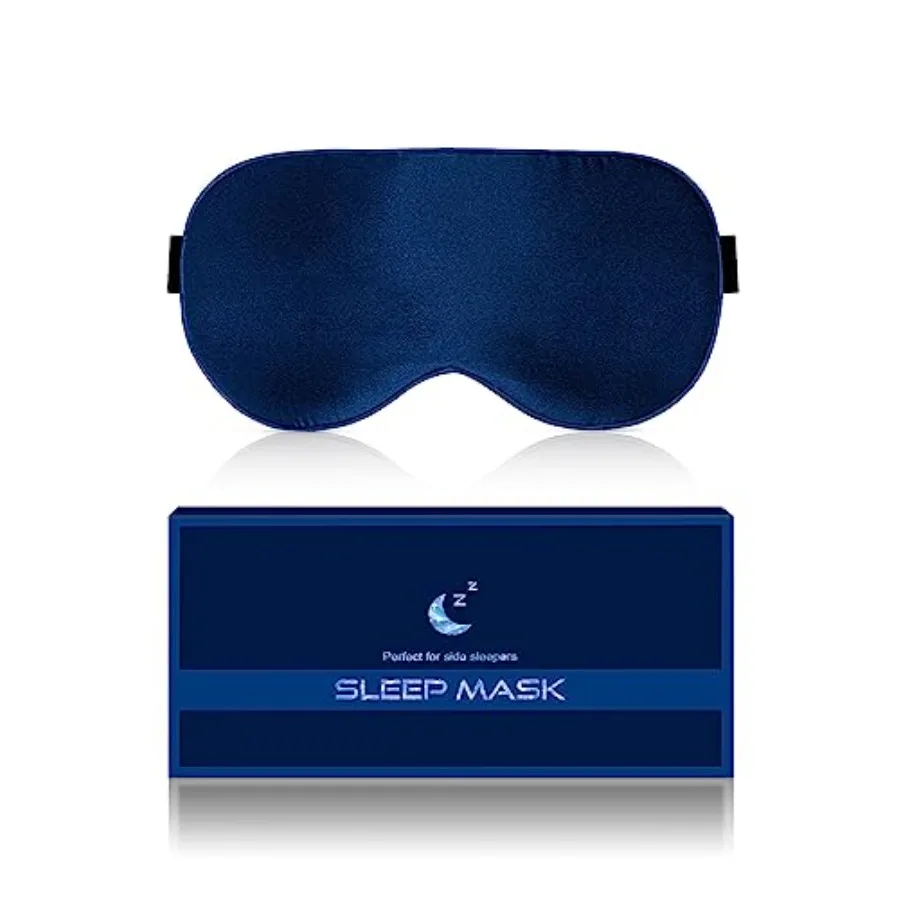 

Silk Eye Mask for Sleeping - Soft Breathable Organic Natural Mulberry Silk Fabric out Sleep Mask with Adjustable Straps No Pres