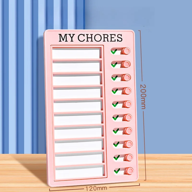 1PC  Hot Sale Kids Chore Chart Plastic Checklist Board Replaceable Memo RV Message Board Daily Growth Task Planner