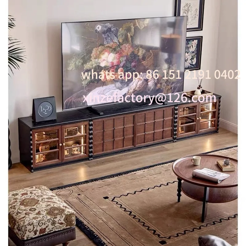 

Customizable French Solid Wood Coffee Table TV Cabinet