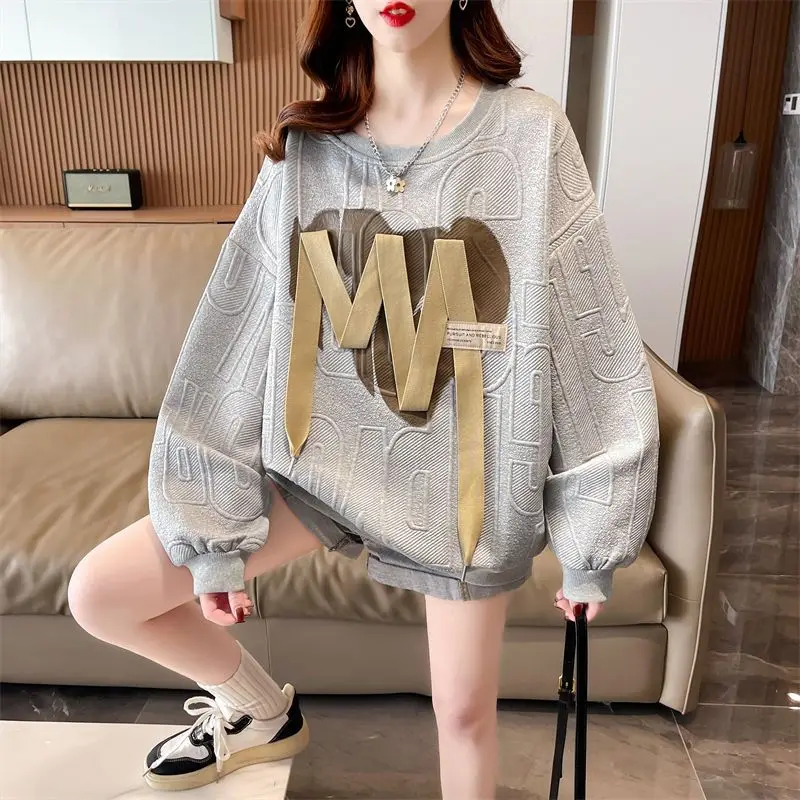 O-neck Pullovers Sweatshirts Women\'s Clothing Autumn Thin Long Sleeve Solid Lacing Fashion Loose Casual Streetwear T-Shirts