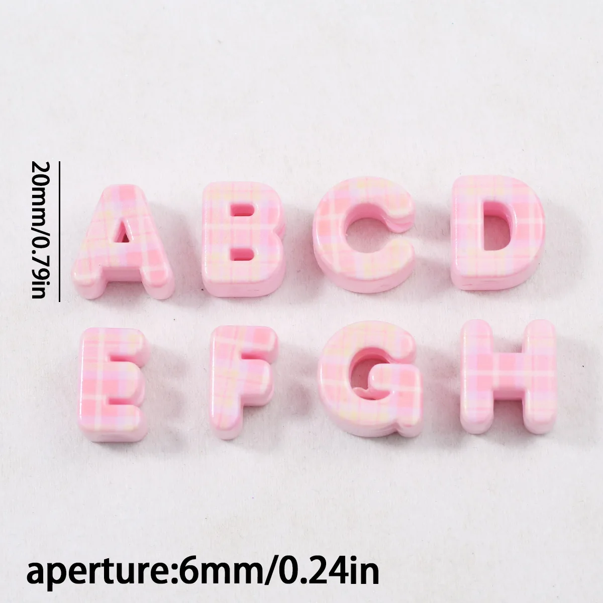 6 مللي متر الاكريليك الحروف المطبوعة الوردي اليدوية DIY بها بنفسك صنع المجوهرات الخرز فضفاض الخرز سوار إكسسوارات عقد #2