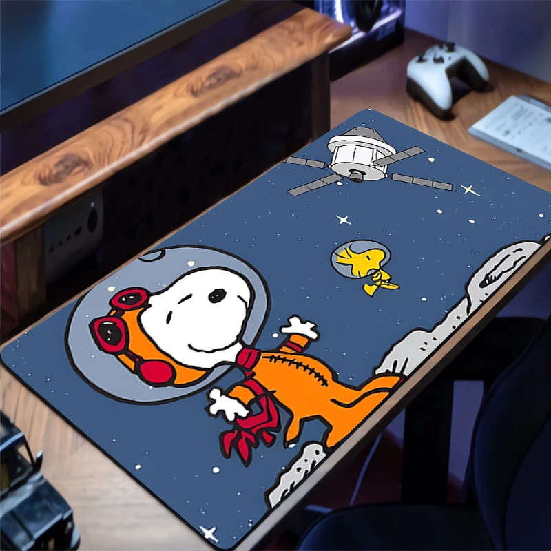 

Игровые коврики для мыши с рисунком S-snoopy, коврик для мыши, большие мягкие настольные коврики с индивидуальной наполнителем, нескользящий резиновый коврик для мыши, коврик для клавиатуры