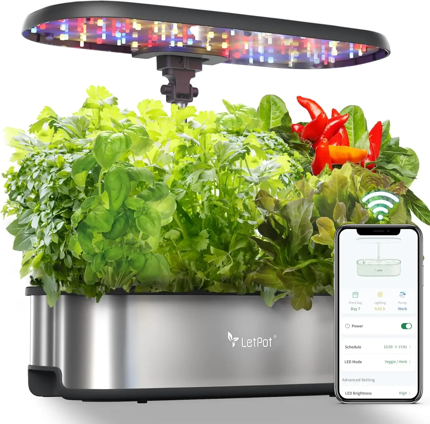 

LPH-SE Hydroponics Growing System, 12 Pods Smart Herb Garden Kit Indoor, Indoor Garden