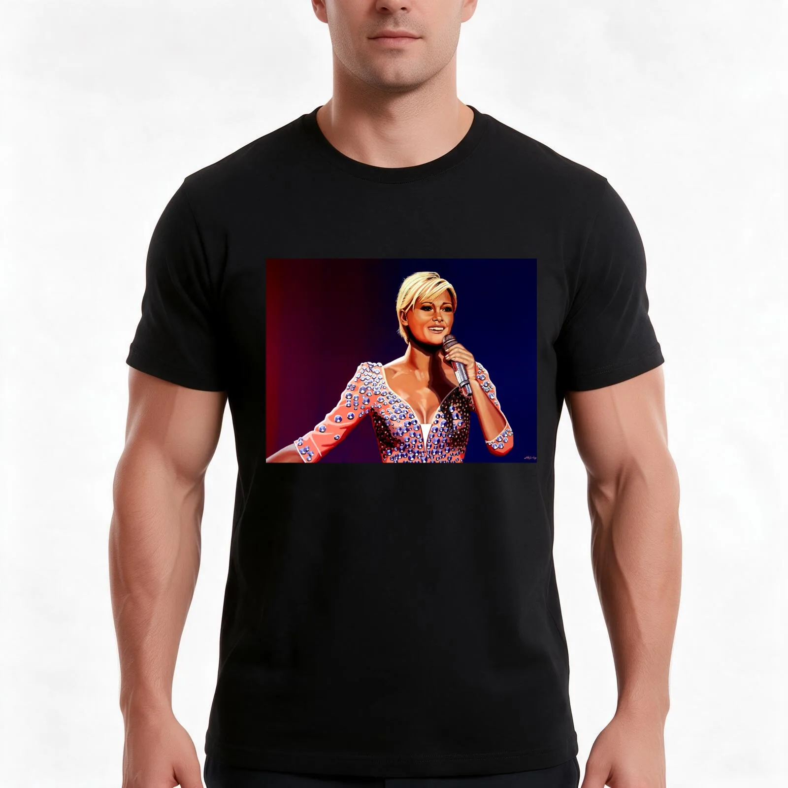 Helene Fischer Painting T-Shirt Summer Casual Cotton Tee Oversized Streetwear Tops Vintage Graphic Print Unisex Men Women