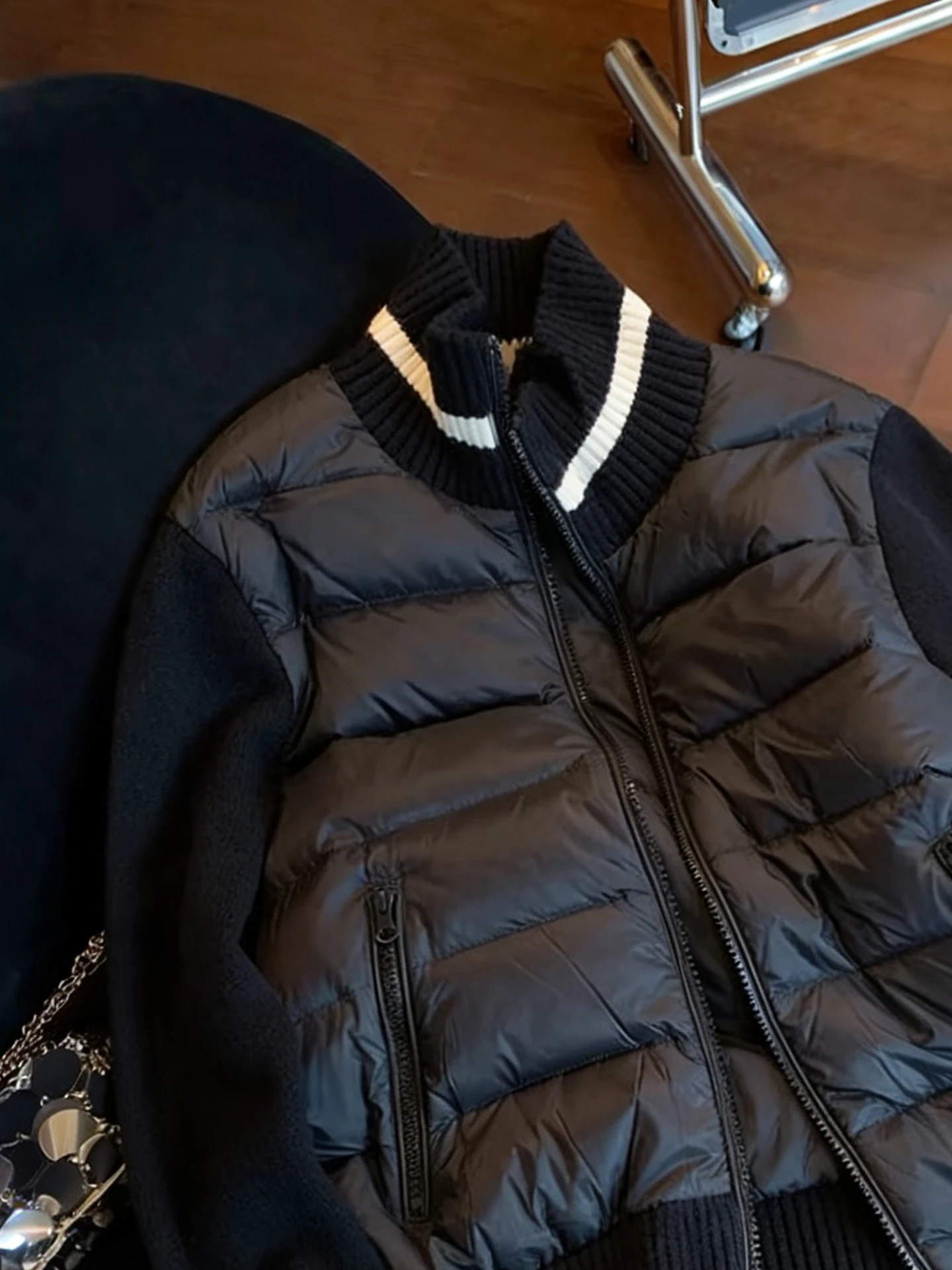 Retro Gestrickte Spleißen Baumwolle Jaet Stehkragen männer Casual All-Match Herbst Winter Faion Oberbekleidung Reißverschluss Lange...