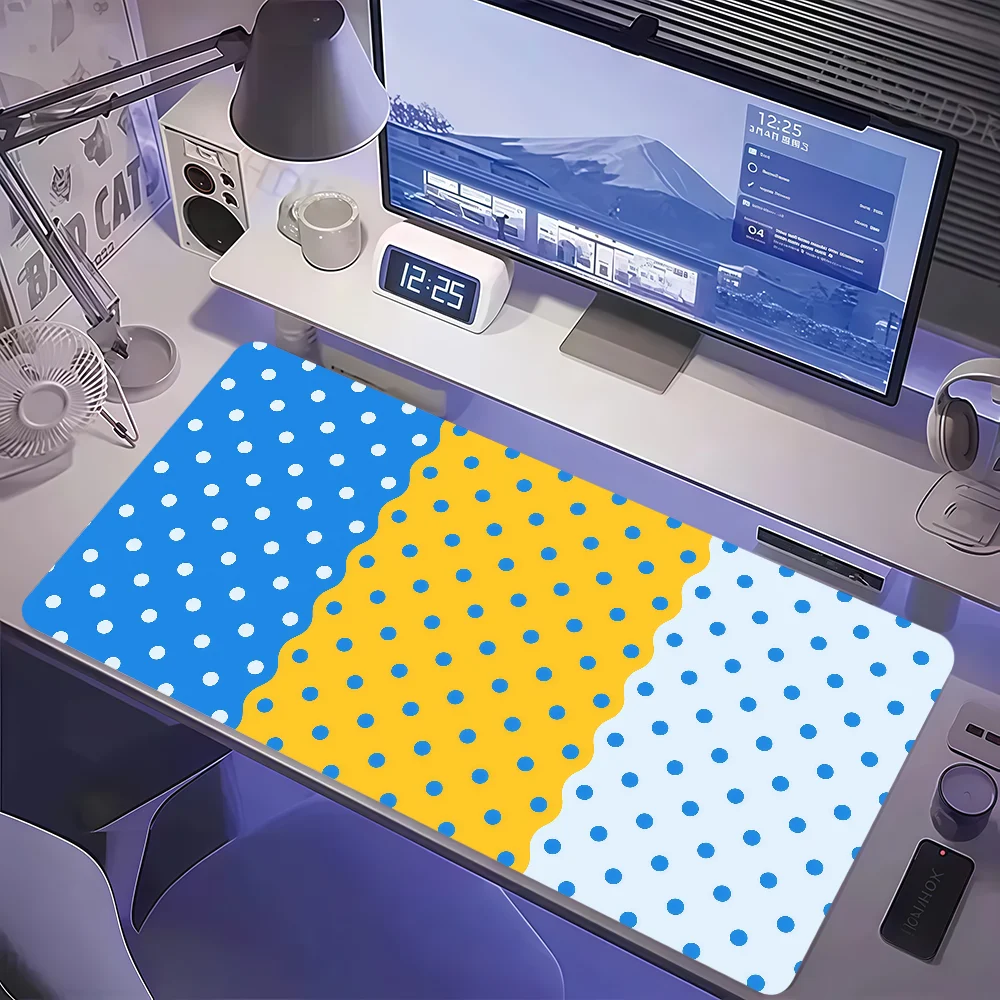 Polka Dots Color Blocked Mouse Pad Large Non-slip Lockedge Desktop Computer Desk Mat Keyboard MousePad Office Gamer Student
