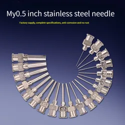 Factory direct 0.5 inch stainless steel needle 12 pieces/1 box 20G to 30G needle glue dispenser accessories