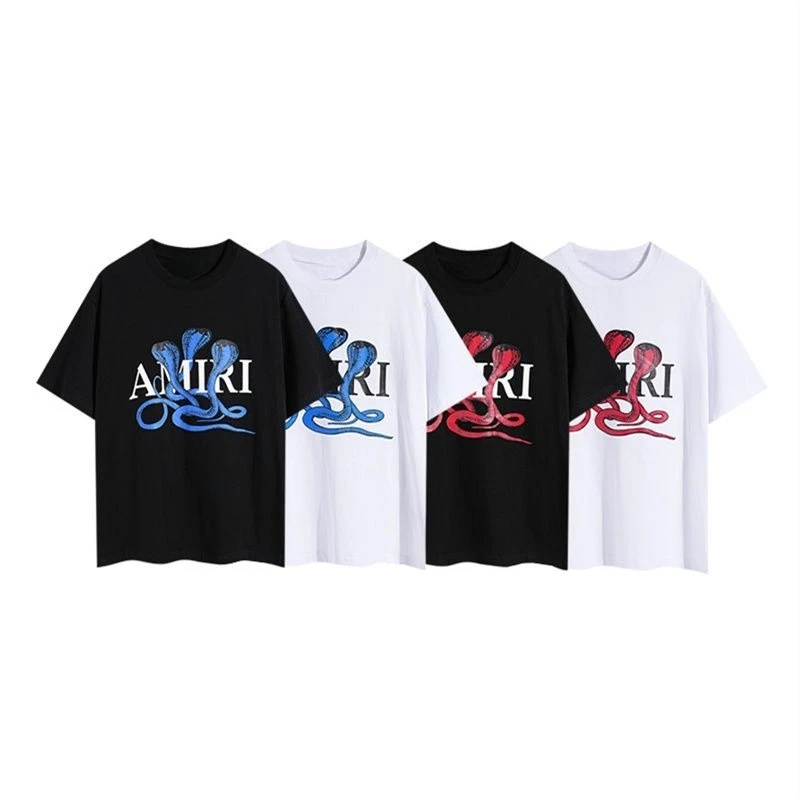 

Нишевая модная брендовая футболка AMIR1 с круглым вырезом Cobra, мужская и женская свободная и универсальная нижняя рубашка из чистого хлопка