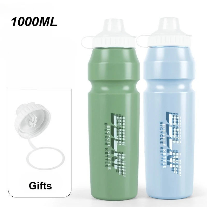 Botella de agua para bicicleta, Ciclismo de Carretera de montaña, 1000ml, gran capacidad, ligera, portátil, plástico para apretar, Bidon Rowerowy