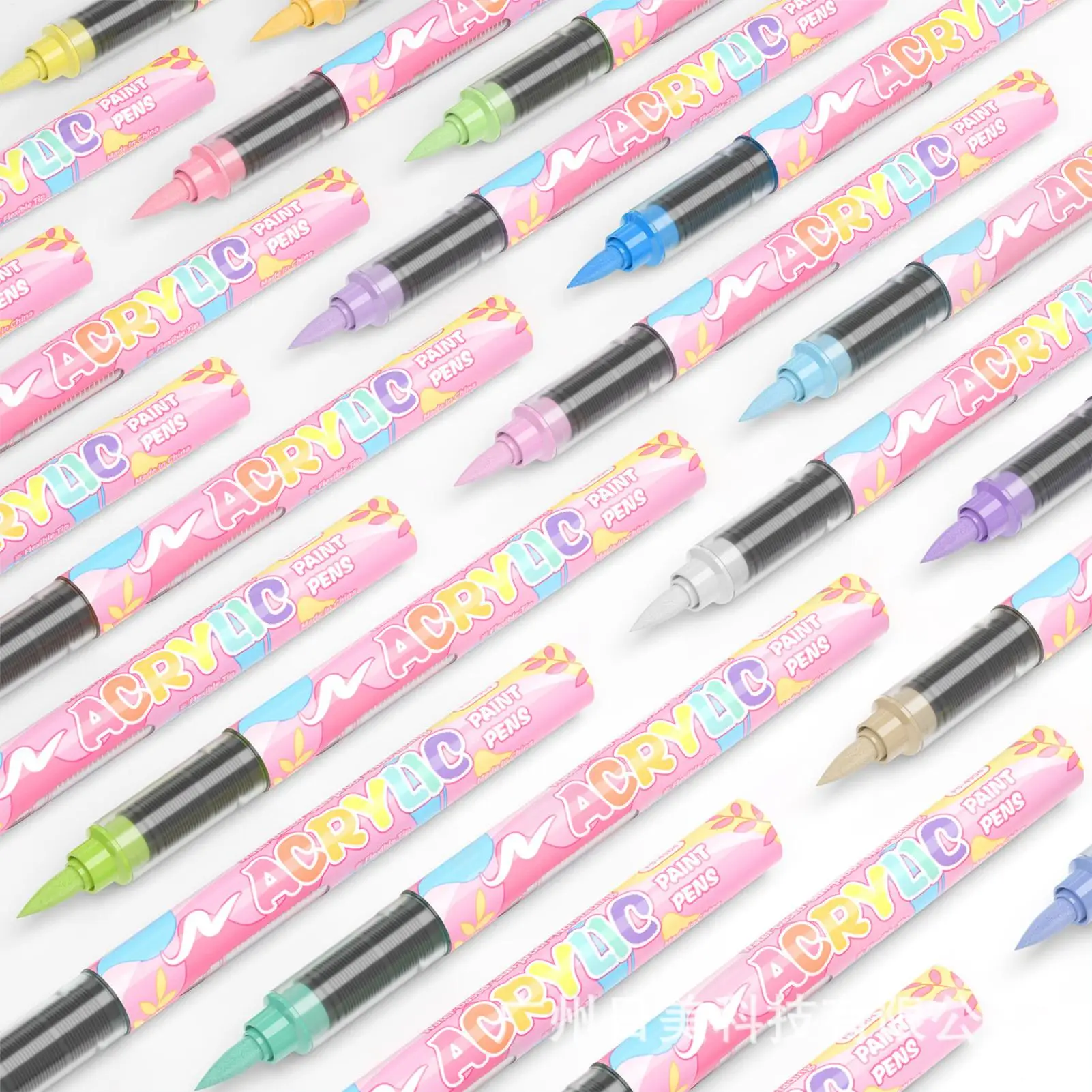 아크릴 페인트 펜 24 색 그림용 아크릴 펜 신발 목공용 수성 소프트 팁 퇴색 방지 낙서 브러시
